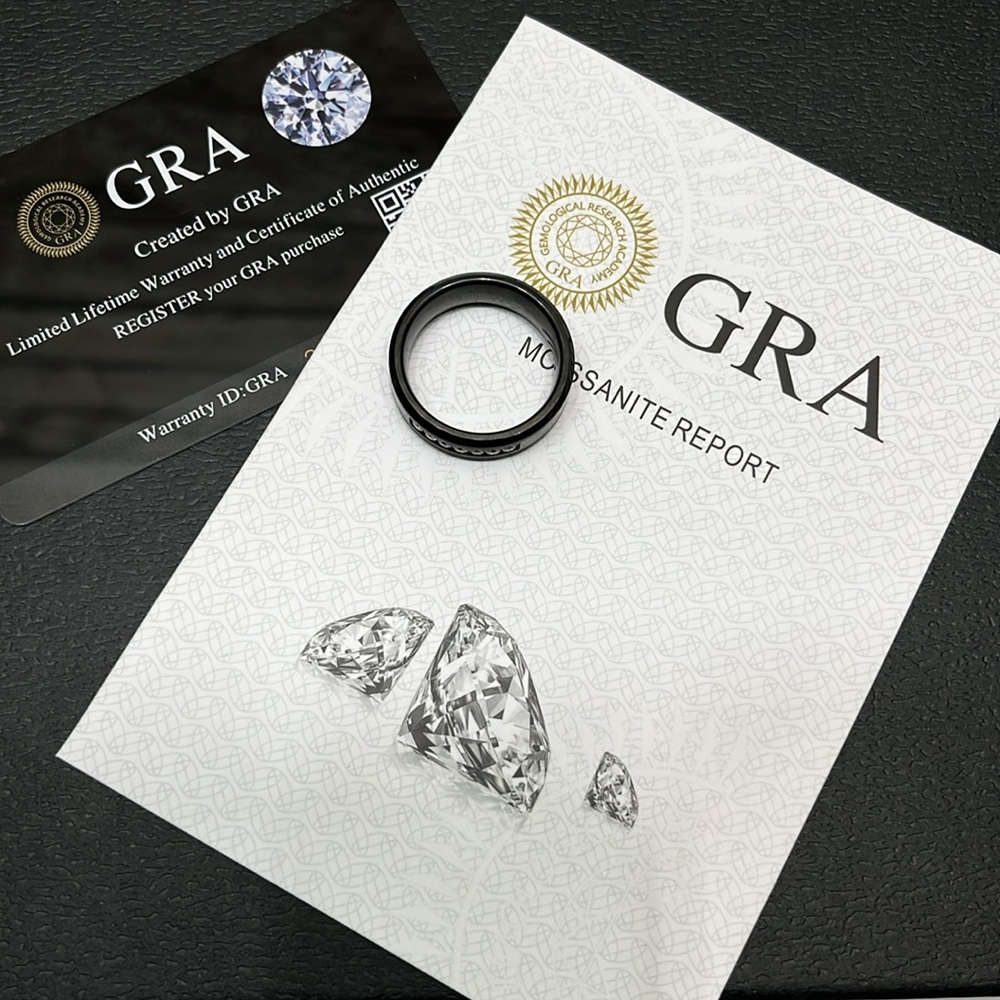 MENS TUNGSTEN MOISSANITE BLACK BAND. NWT SIZE 7-13 AVAILABLE AT REQUEST - Picture 7 of 12
